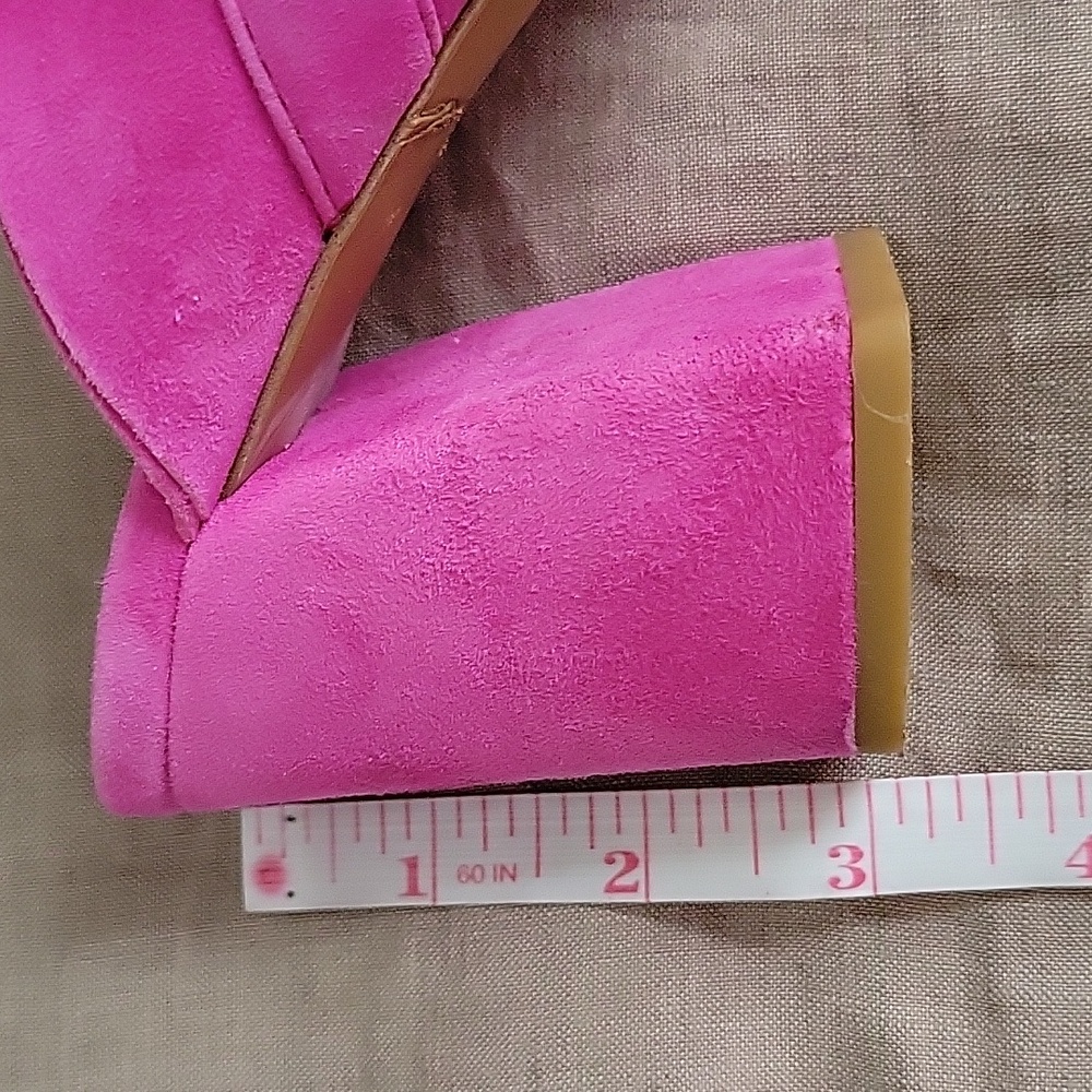 Kenneth Cole New York Laken Ruffle Strap Slide Hot Pink, Block Heel Sandal 8 M - Picture 8 of 10
